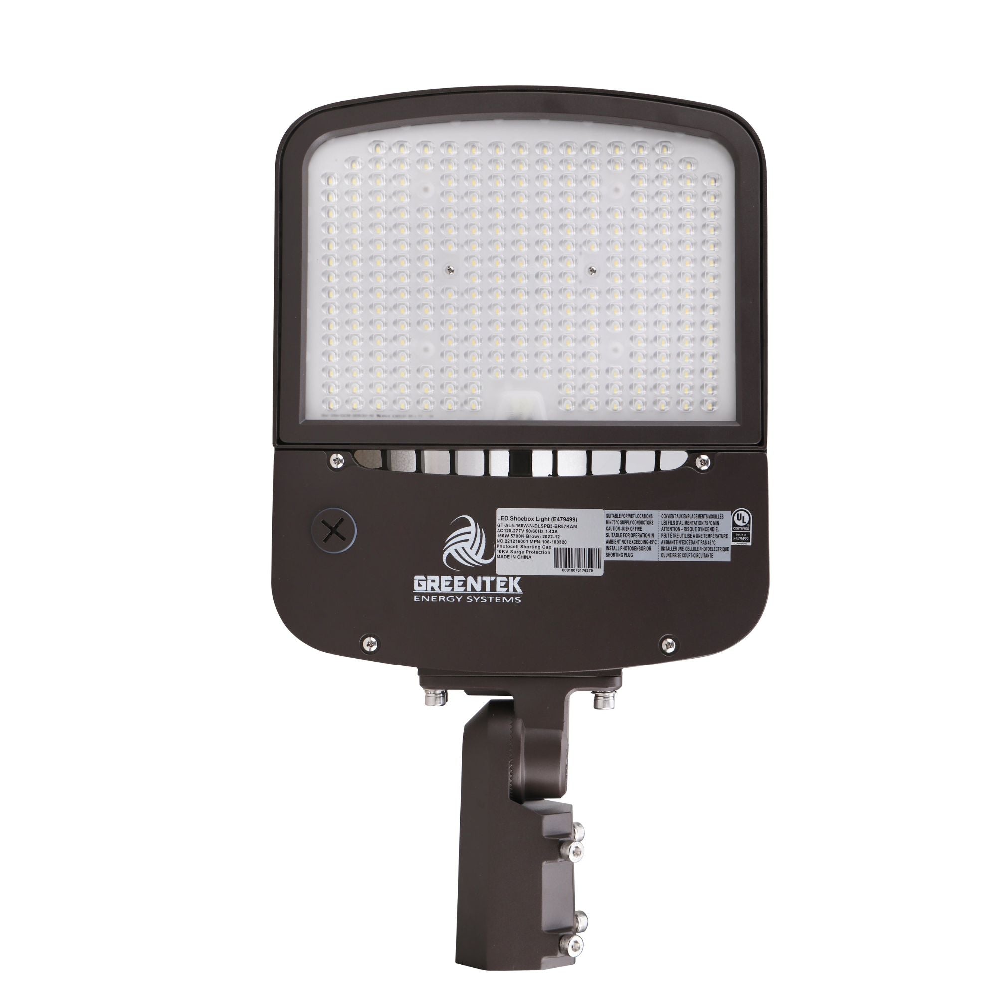 LED Street Light - 150W - 22,200 Lumens - Shorting Cap - Slip Fitter Mount - AL5 Series - High Voltage - UL+DLC 5.1