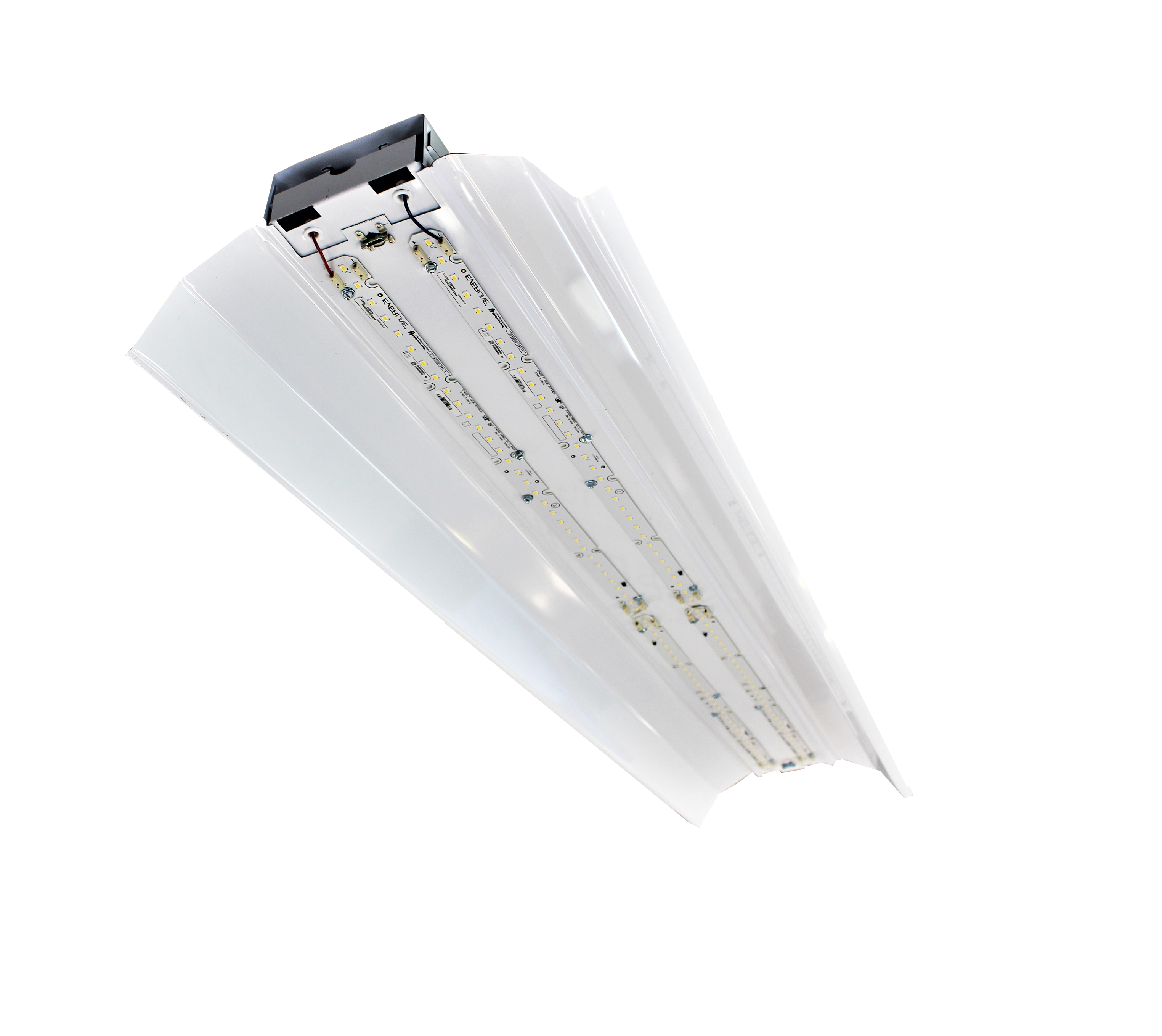 8 Foot LED Medium Body Industrial Strip, 48, 97 or 114 watt with White Steel Reflector