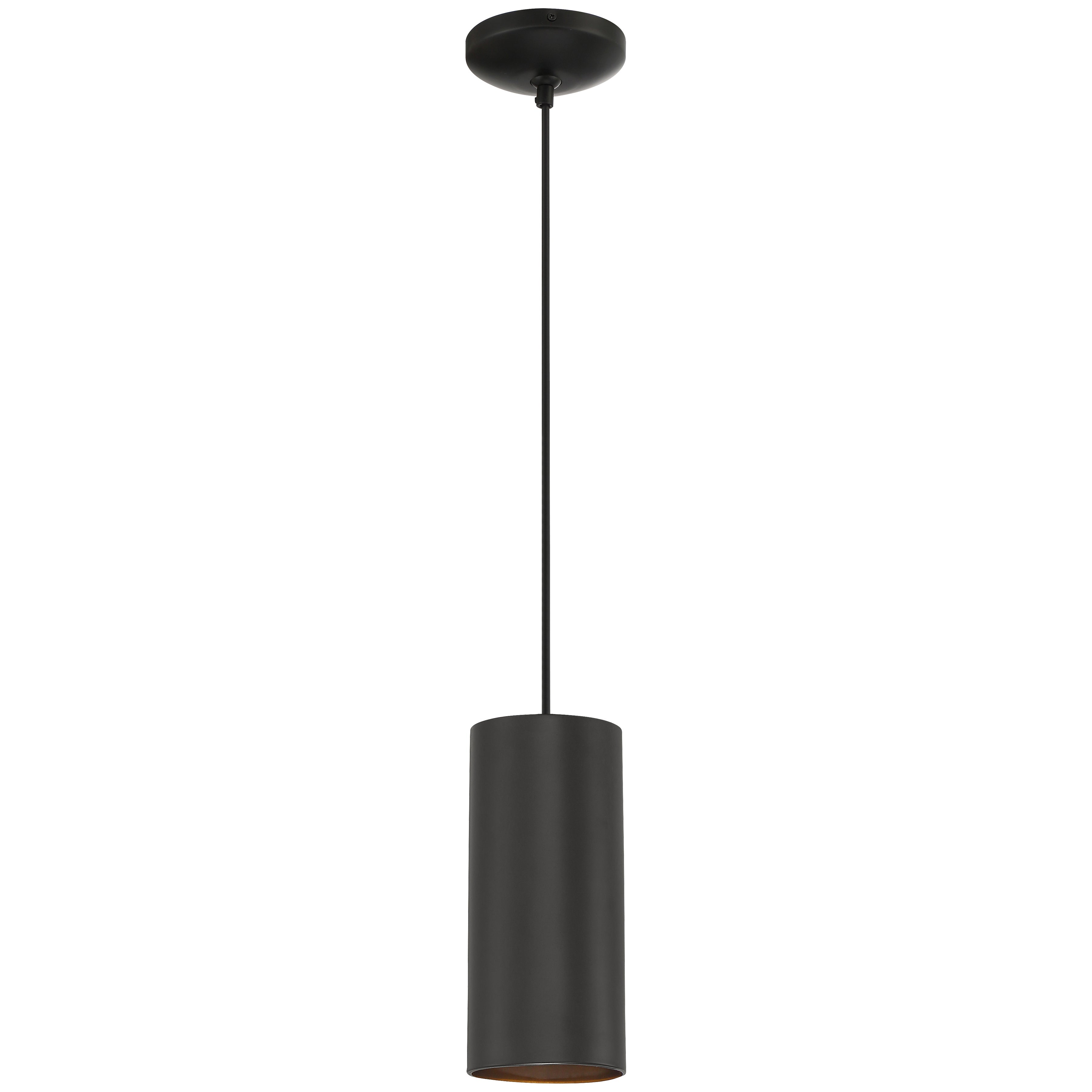 LED Pendant Light, 800 Lumens, 10W, 3000K, 120V, Matte Black Finish, Pilson Collection