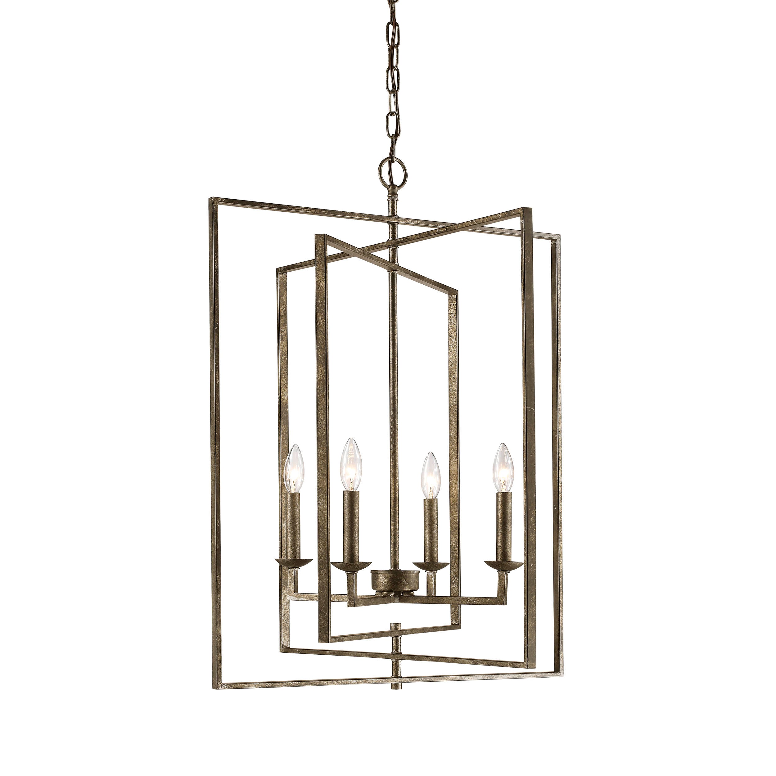 Millennium Lighting 4 Light Pendant, Antique Silver Finish