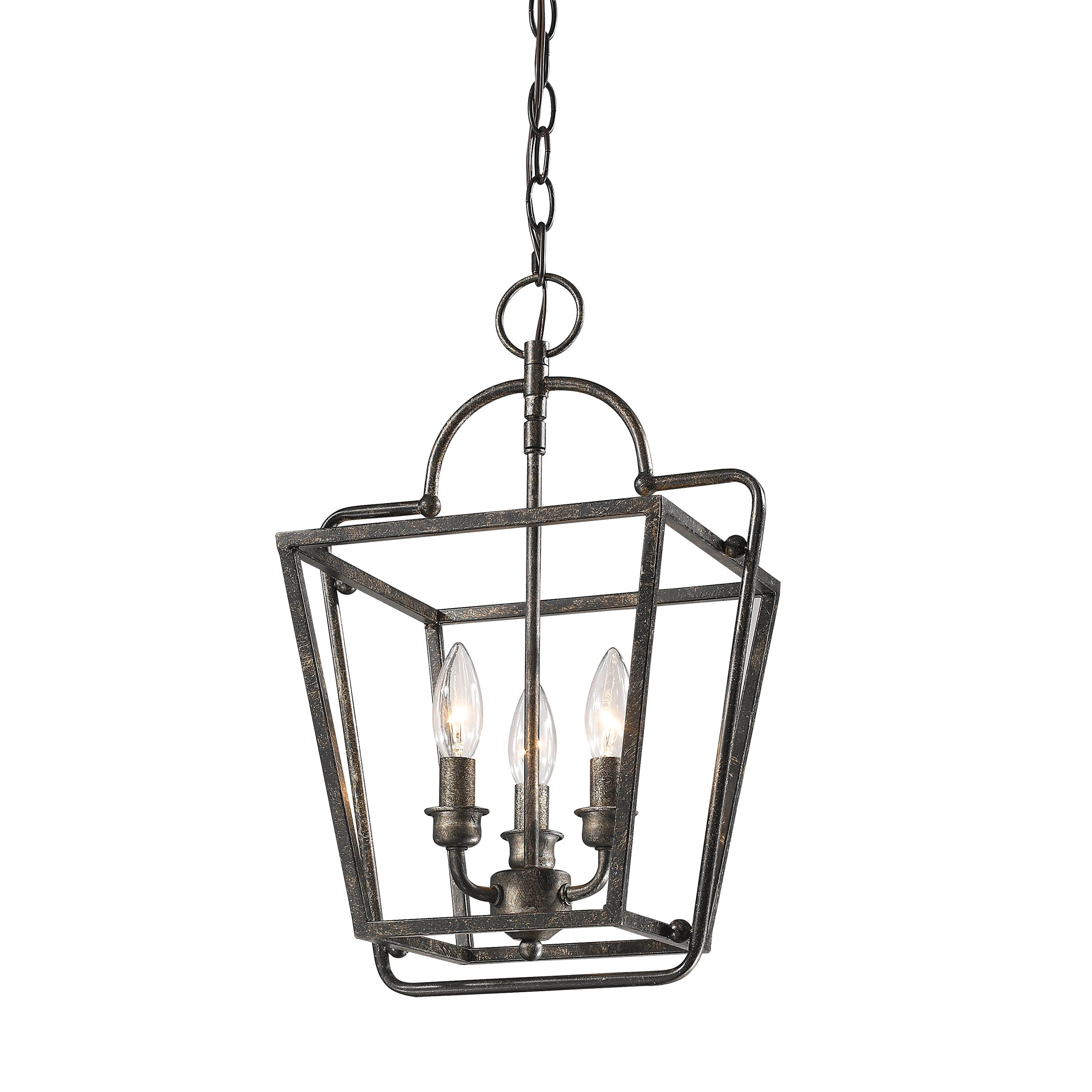 Millennium Lighting 3 Light Pendant, Antique Silver Finish