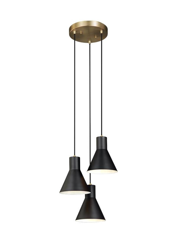 5141303EN3-848, Three Light Cluster Pendant , Towner Collection