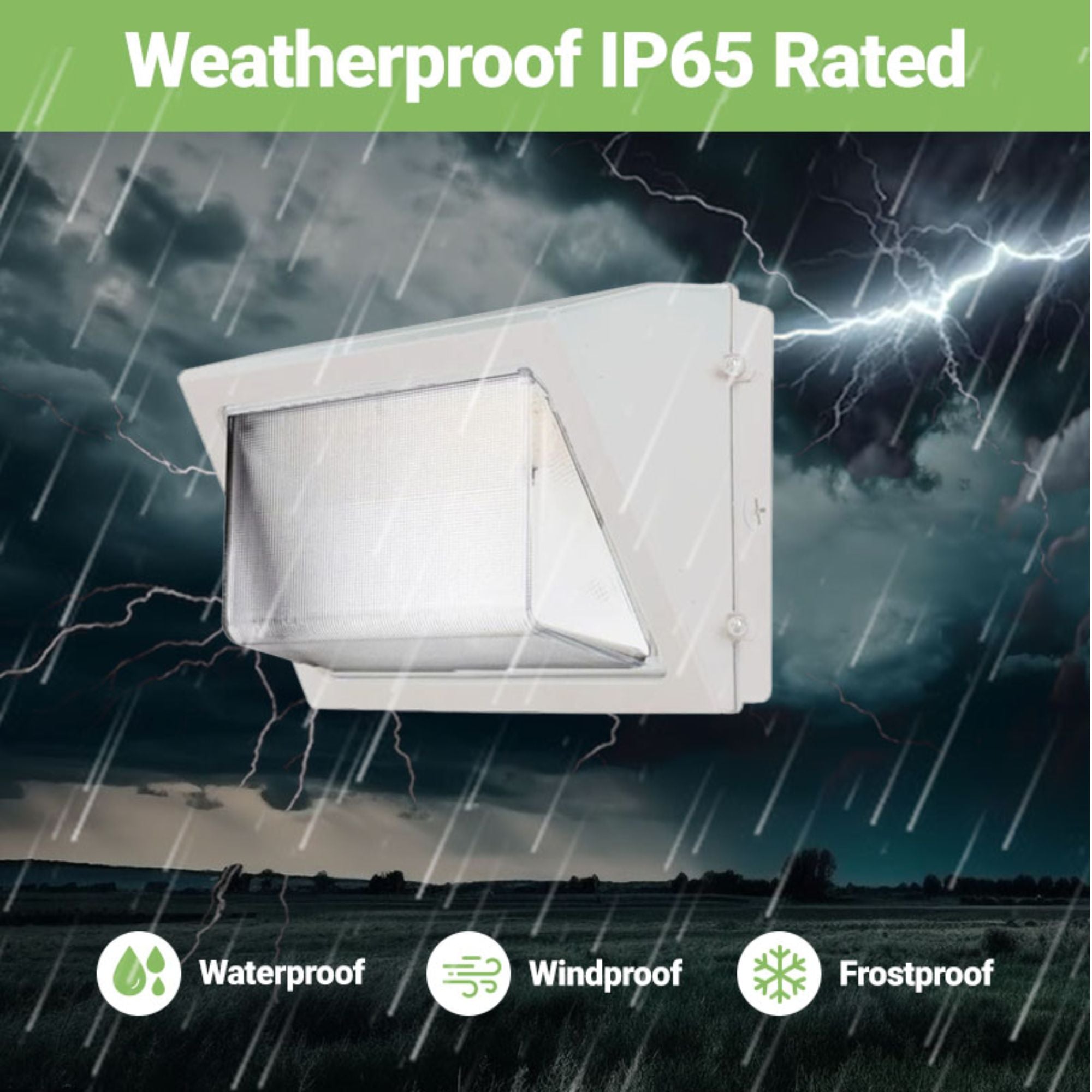 LED Wall Pack Light - 60W - 8,930 Lumens - Photocell Included - SWP5 - Forward Throw - DLC Listed - White