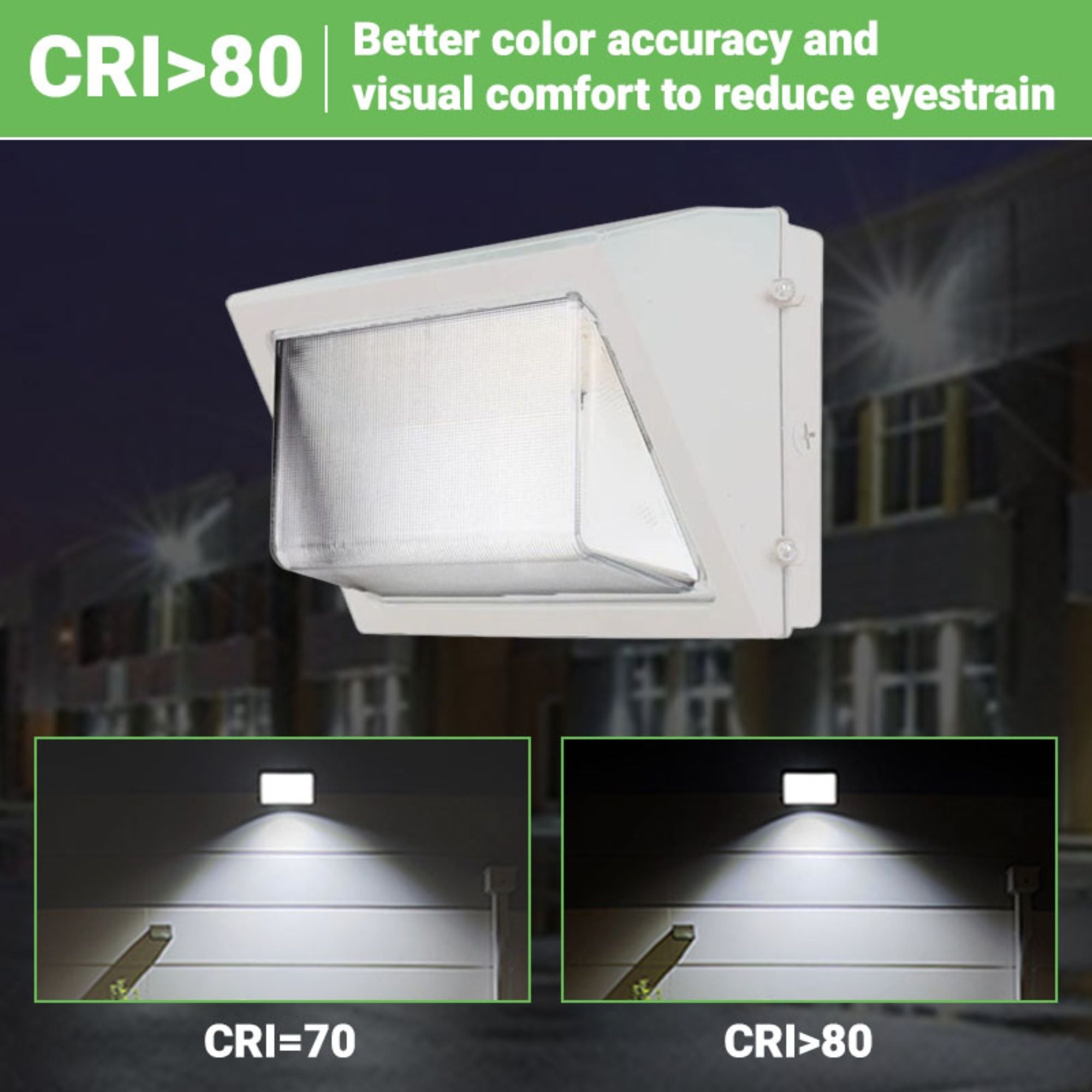 LED Wall Pack Light - 60W - 8,930 Lumens - Photocell Included - SWP5 - Forward Throw - DLC Listed - White