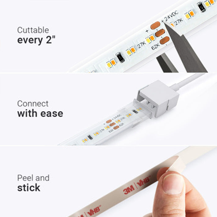 Outdoor (IP65) UltraBright™ Accent Dynamic Tunable White LED Strip Light