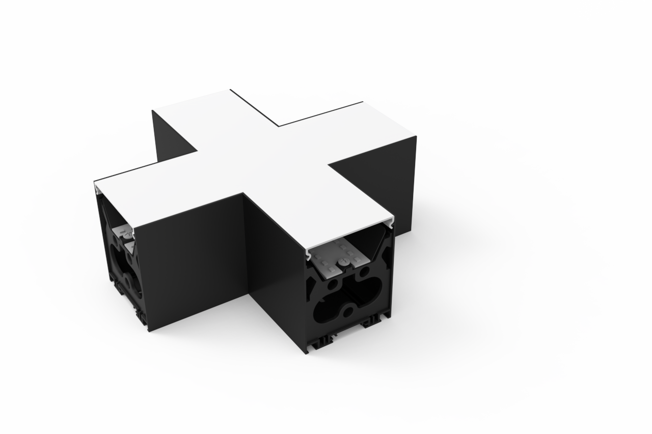 G2 X Shape Linear Architectural Beam Connector, White or Black Finish