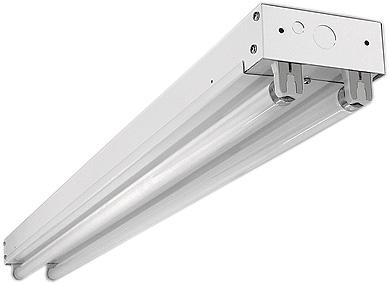 3' 2 Lamp Strip Fixture, 2 Lamp, 25 Watt T8, No Reflector, 120-277 Universal