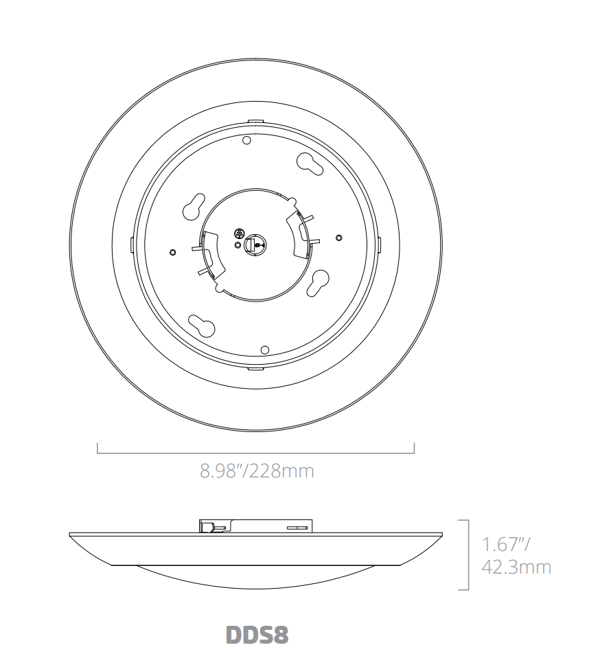 8 Inch LED Disk Downlight, Surface Mount, 120V, CCT Selectable