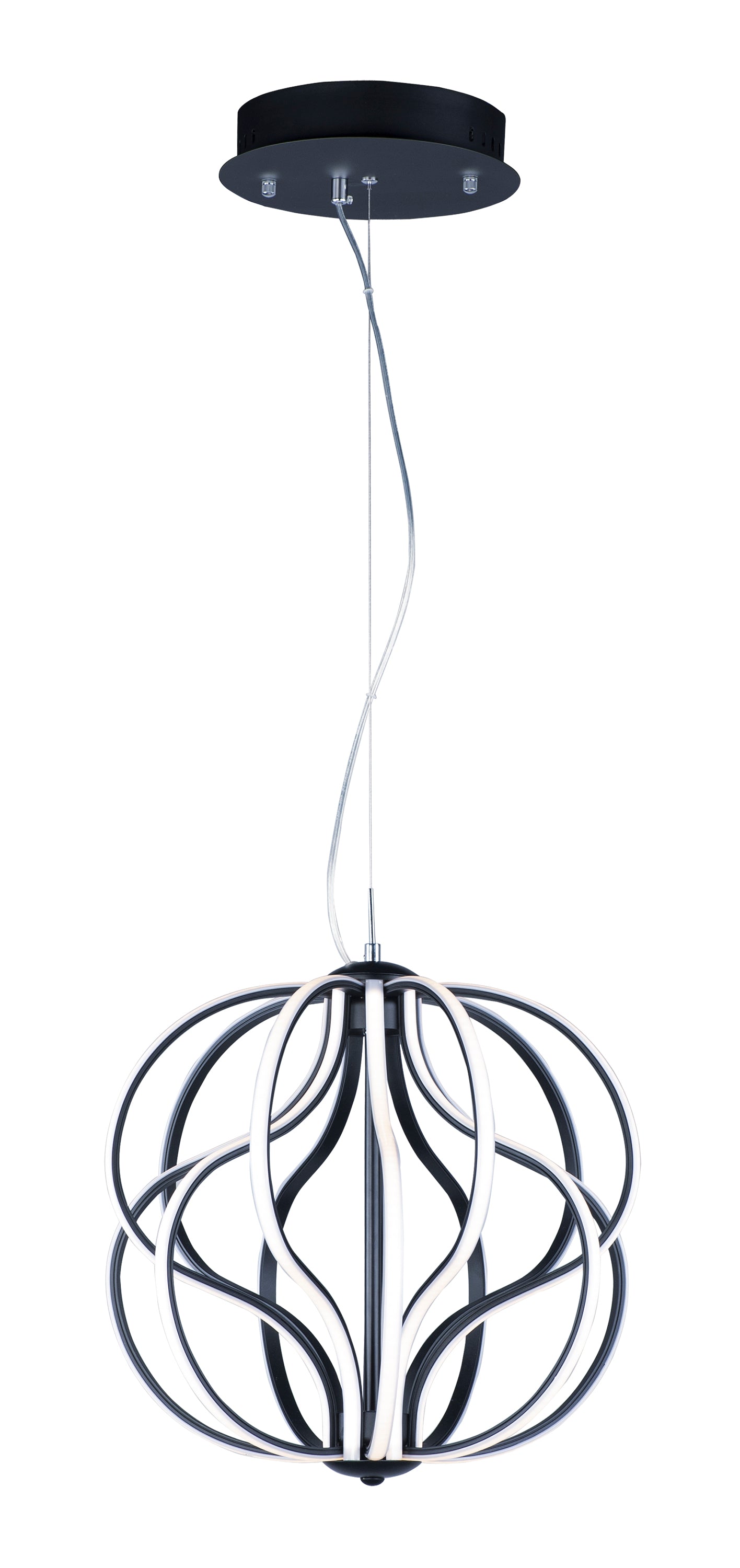 Aura LED 14-Light Pendant E21174-BK Single-Tier Chandelier