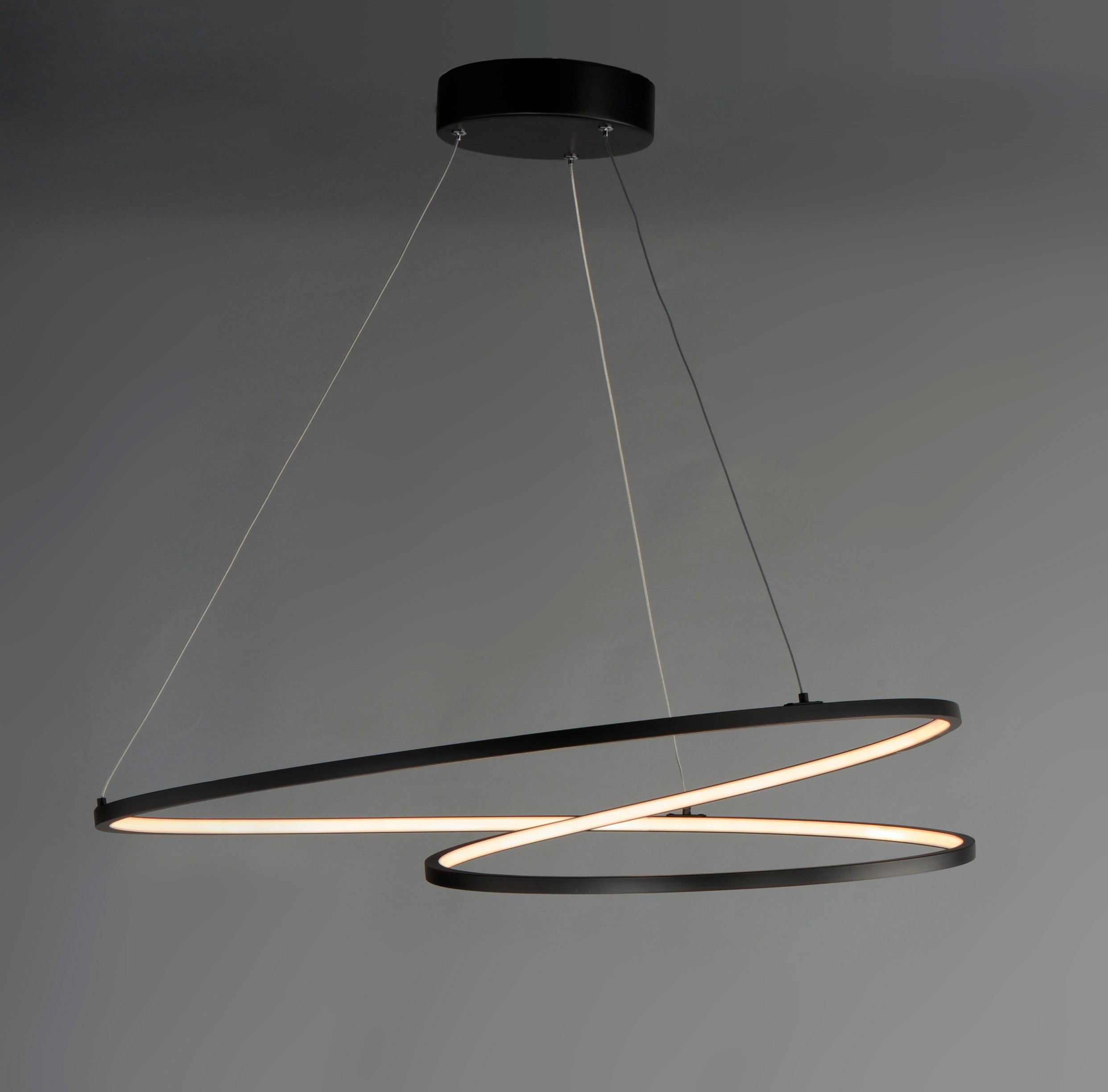 25" Signature LED Pendant, 5,390 Lumens, 77W, 120V, 3000K, Black Finish