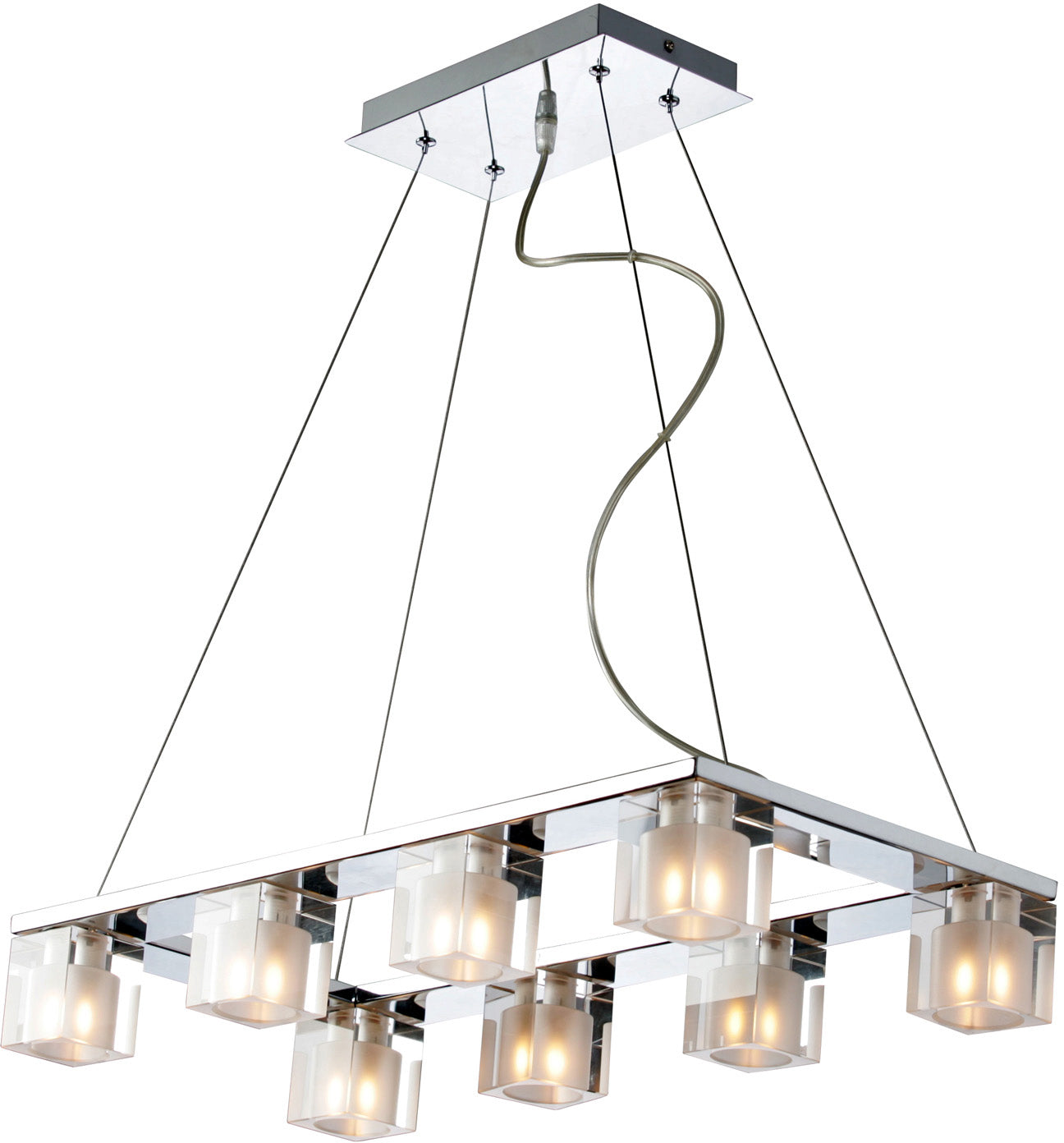 Blocs 8-Light Pendant E22036-18 Single-Tier Chandelier