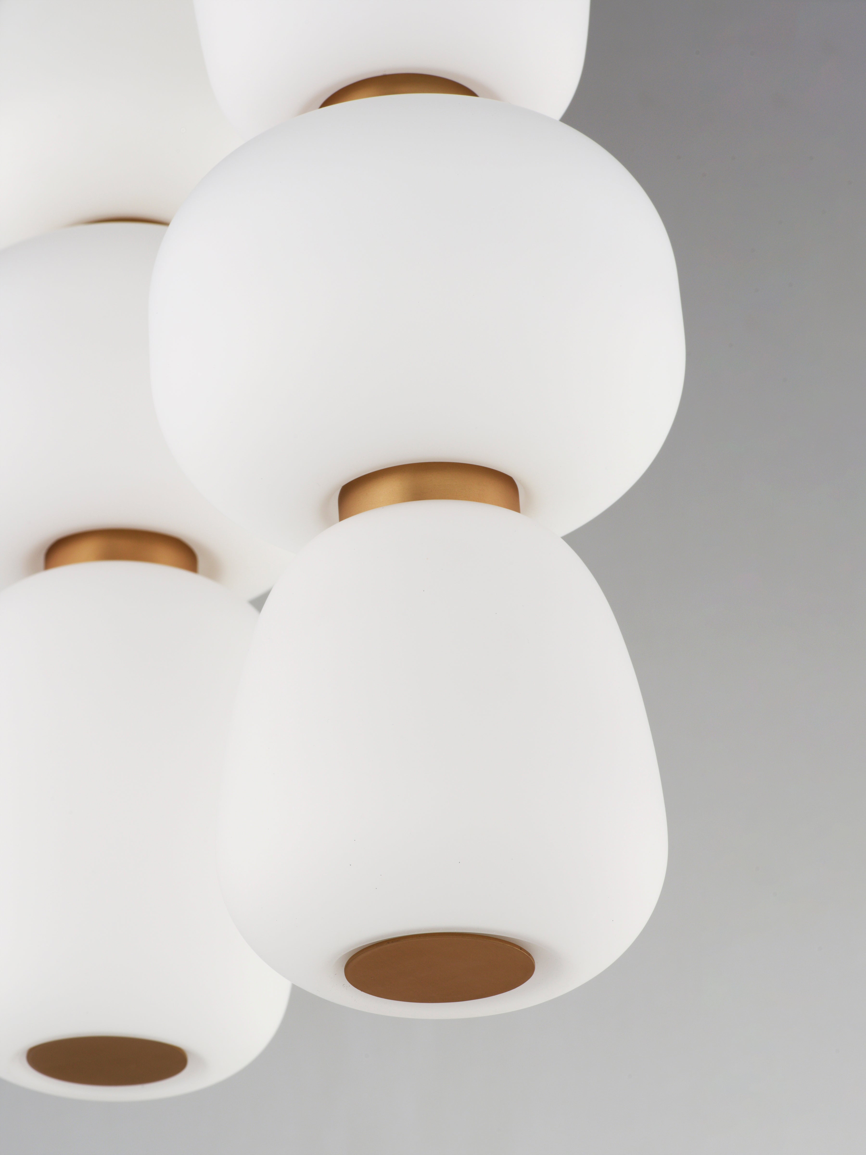 Soji 3-Light LED Pendant, 3,200 Lumens, 165W, 3000K CCT, 120V, Black/Gold Finish