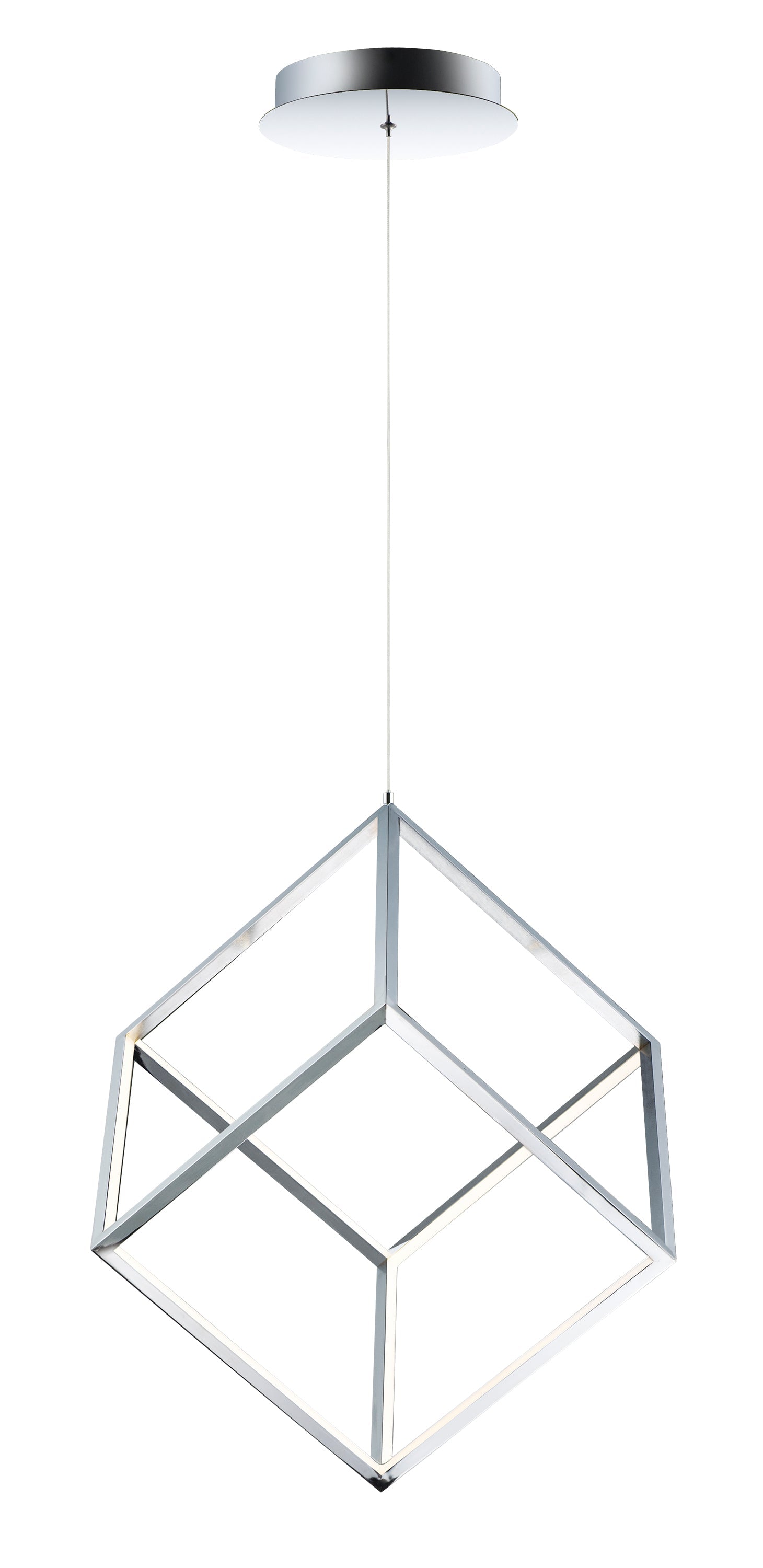 4 Square 1-Light LED Pendant E30582-PC Mini Chandelier