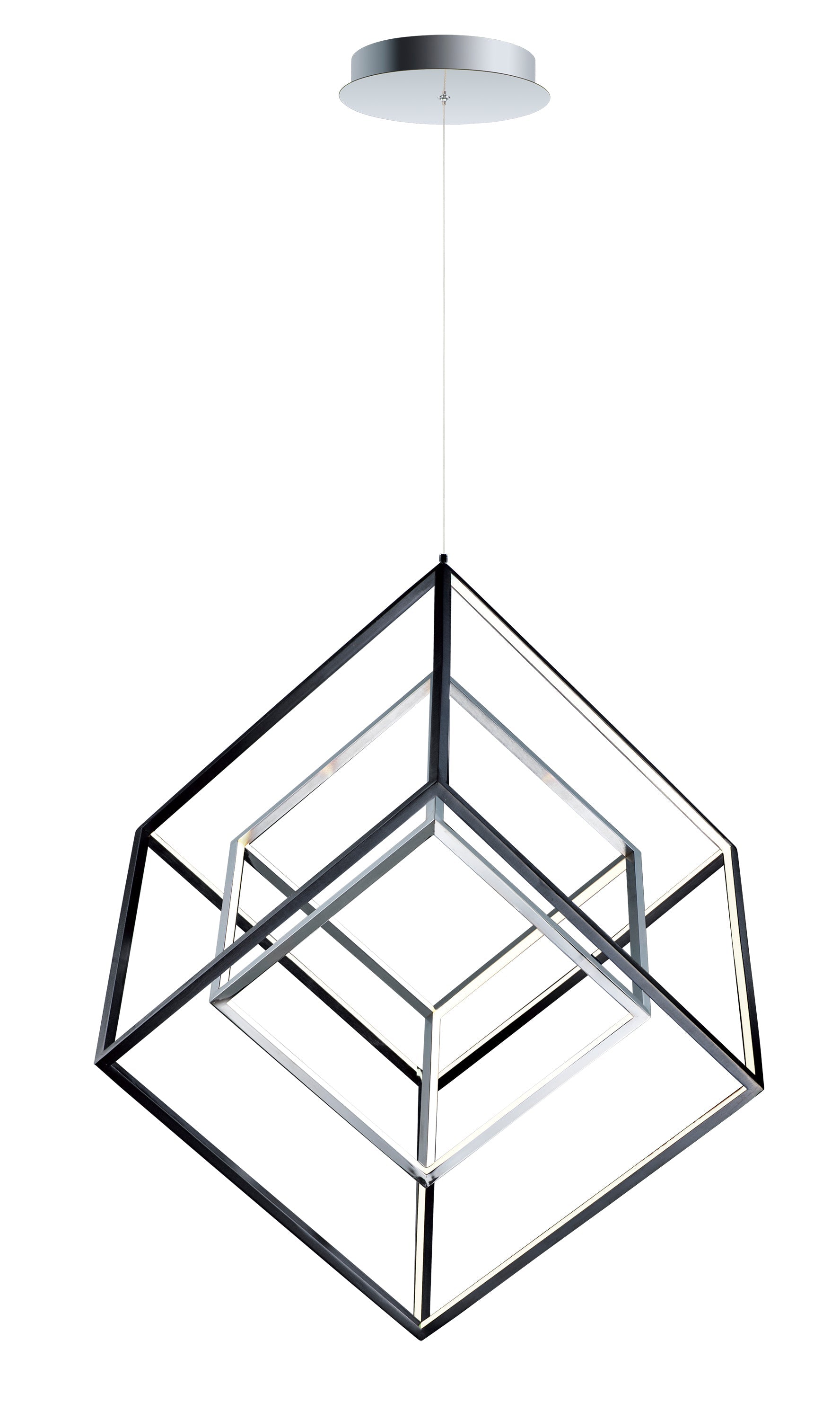 4 Square 2-Light LED Pendant E30586-BKPC Chandelier