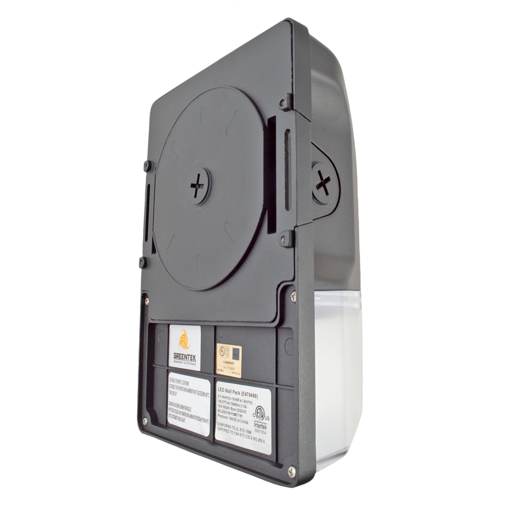 15W LED Mini Wall Pack Light - Small - With Photocell - (ETL + DLC)