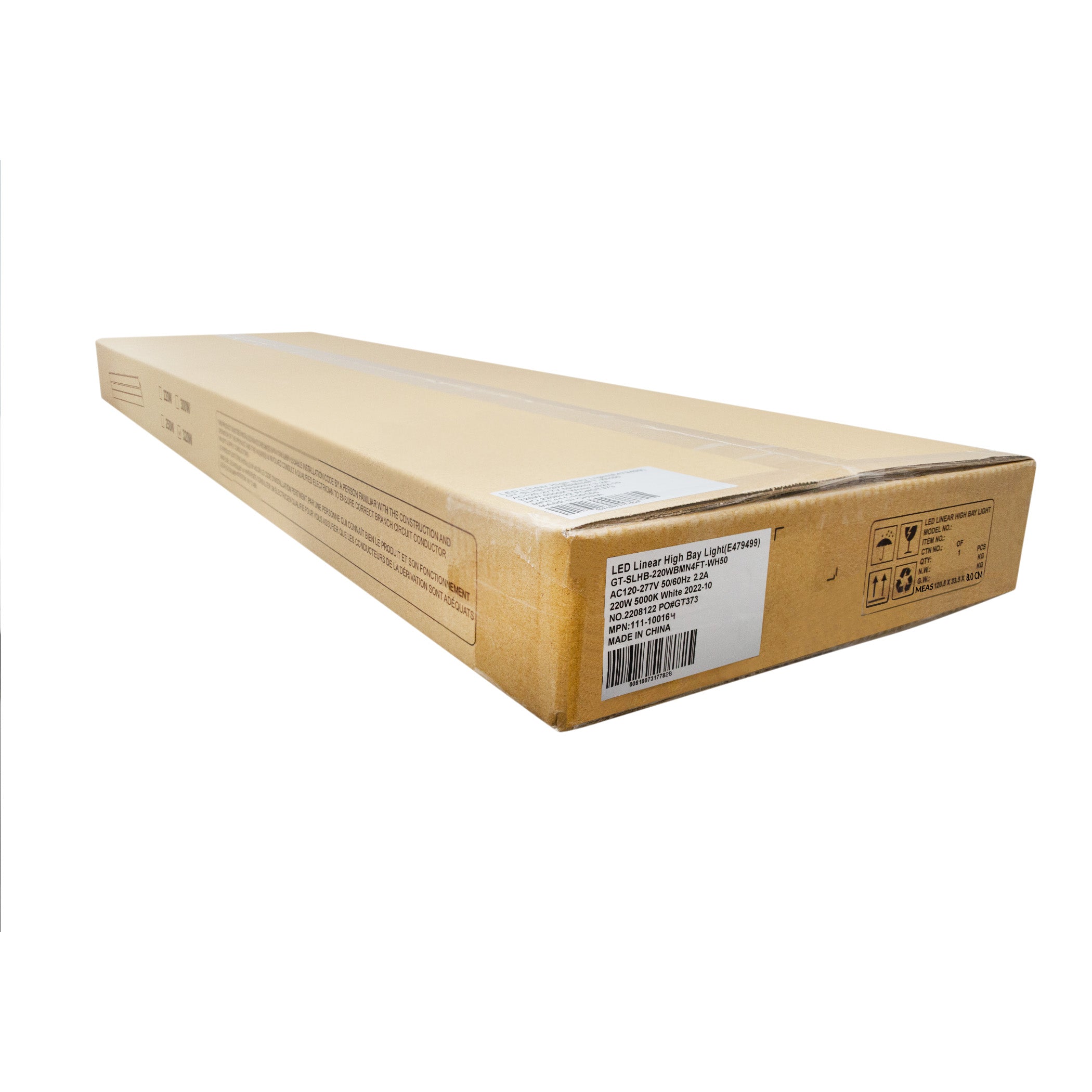 LED Linear High Bay - 220W - SLHB - Frosted Lens - 4ft - Chain Mount - (UL+DLC)