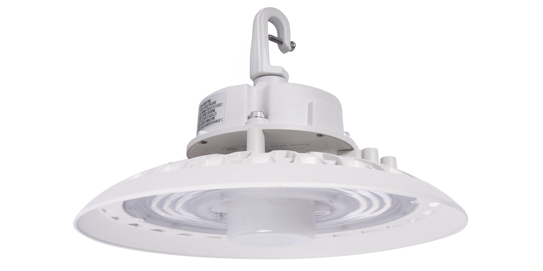 11" LED UFO High Bay | 100W, 15,321 Lumens, 5000K, 120-277V, White Finish
