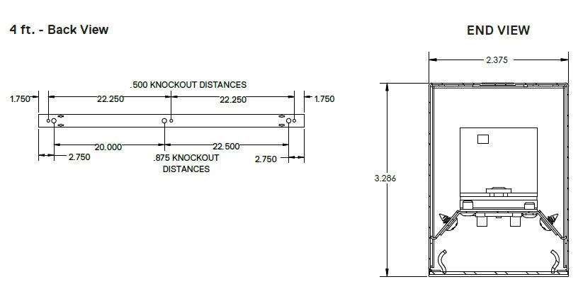 4 Foot LED Surface or Pendant Mount Linear Fixture, RBGW Color Changing, 27 or 54 Watt, White Finish