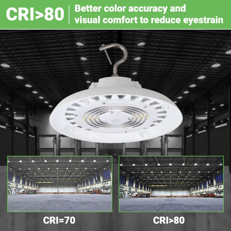 200W LED High Bay UFO Light – 28,200 Lumens – Energy-Efficient Commercial & Industrial Lighting – UL & DLC 5.1 Certified