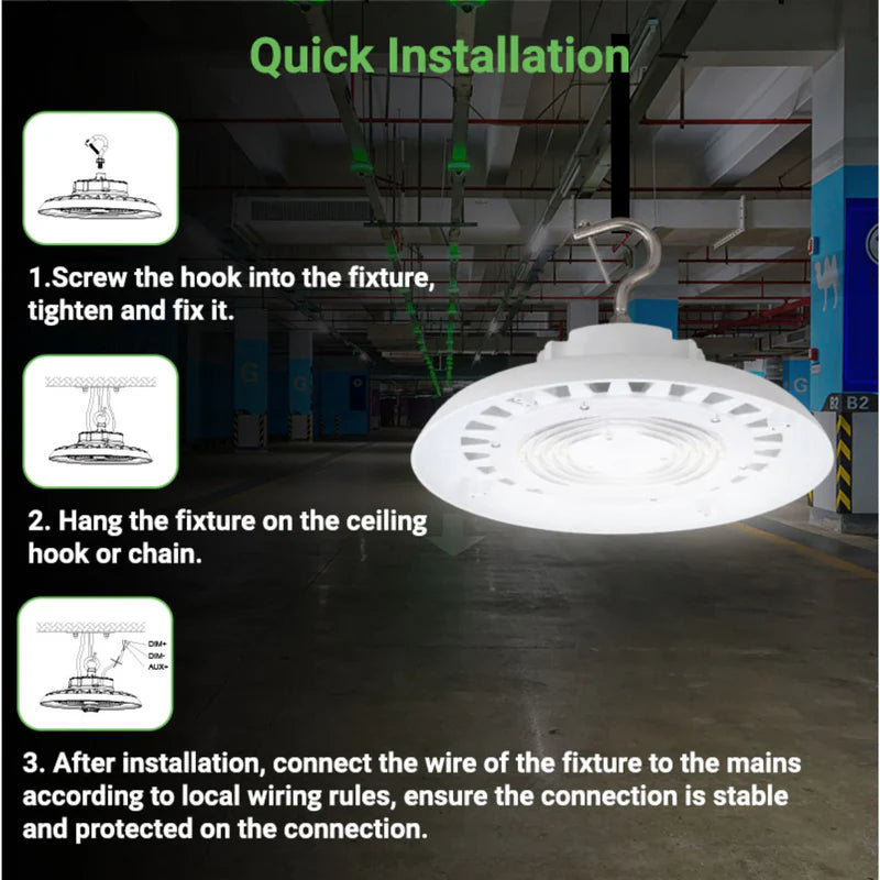 200W LED High Bay UFO Light – 28,200 Lumens – Energy-Efficient Commercial & Industrial Lighting – UL & DLC 5.1 Certified