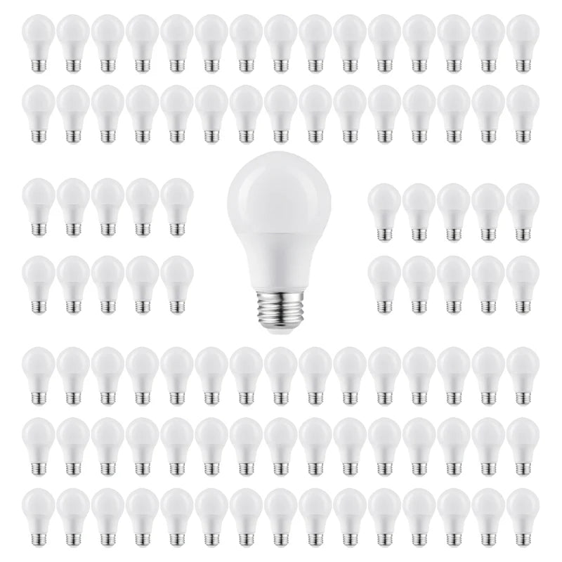 LED A19 Light Bulb - 9W - 800lm - 10 or 96 Pack - Dimmable - 60 Watt Equivalent - E26 - ETL