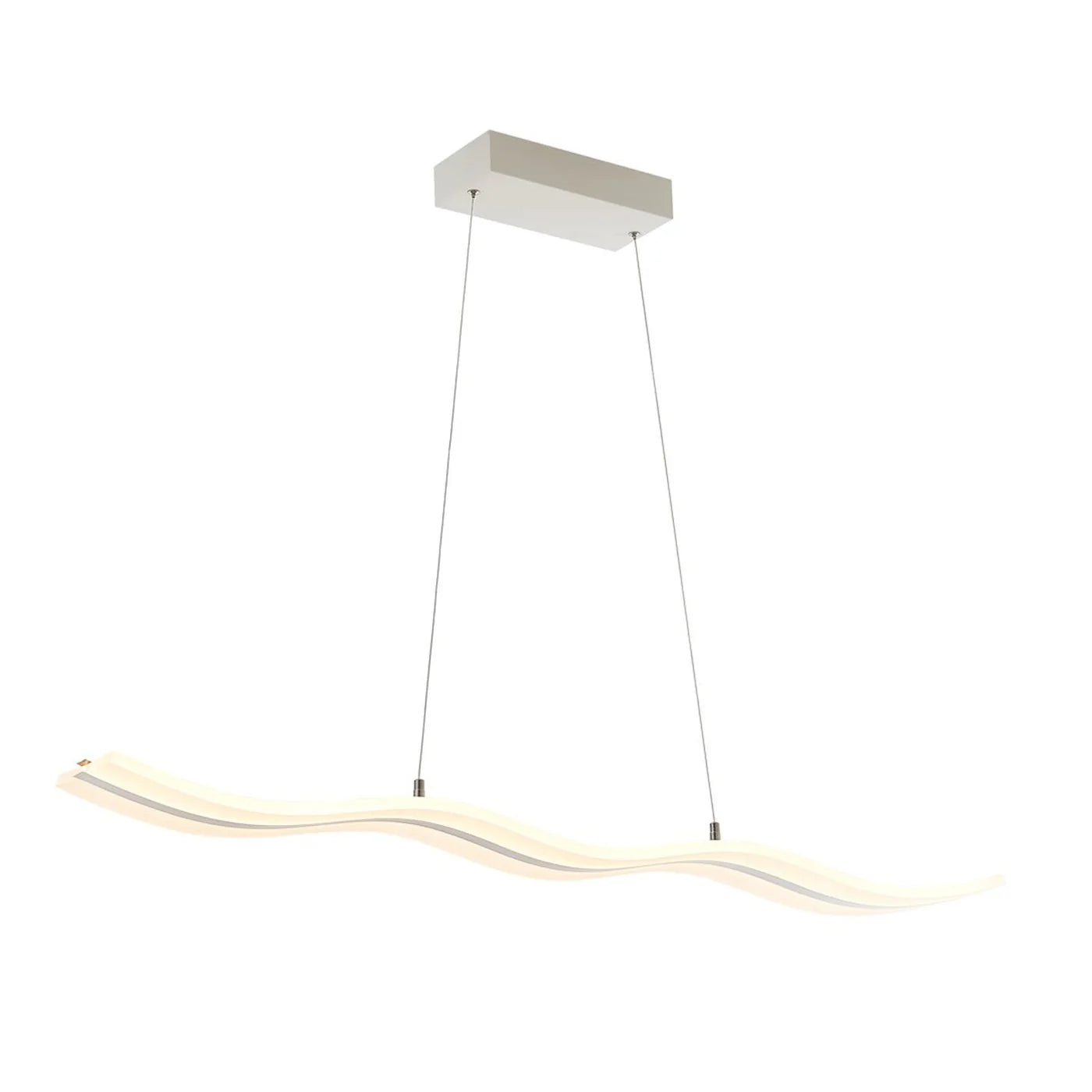 Modern Chandelier LED Light Linear Suspension Wave 40 Watt