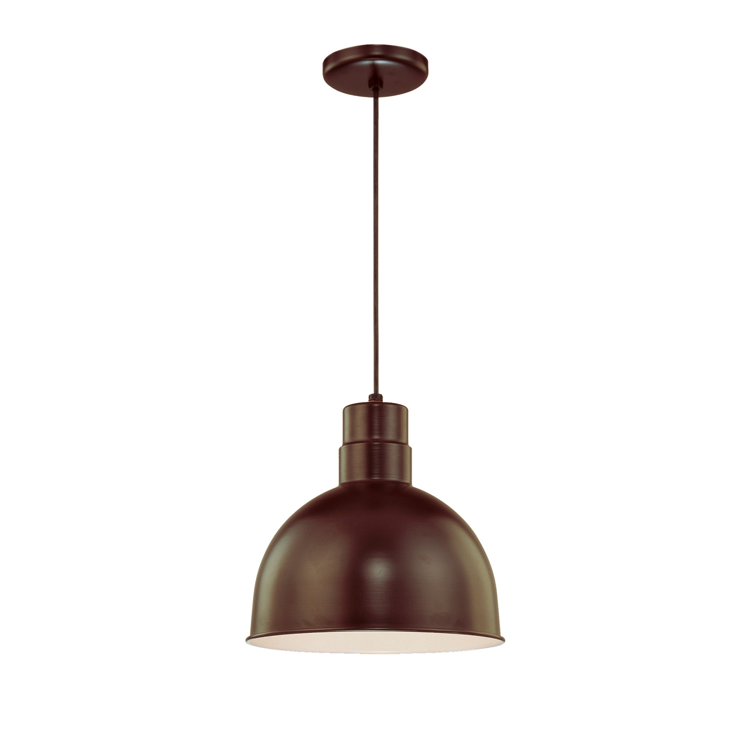Millennium Lighting 12" RLM/ Cord Hung Deep Bowl Shade (Available in Bronze, Galvanized, Black, Red, and Green Finishes)