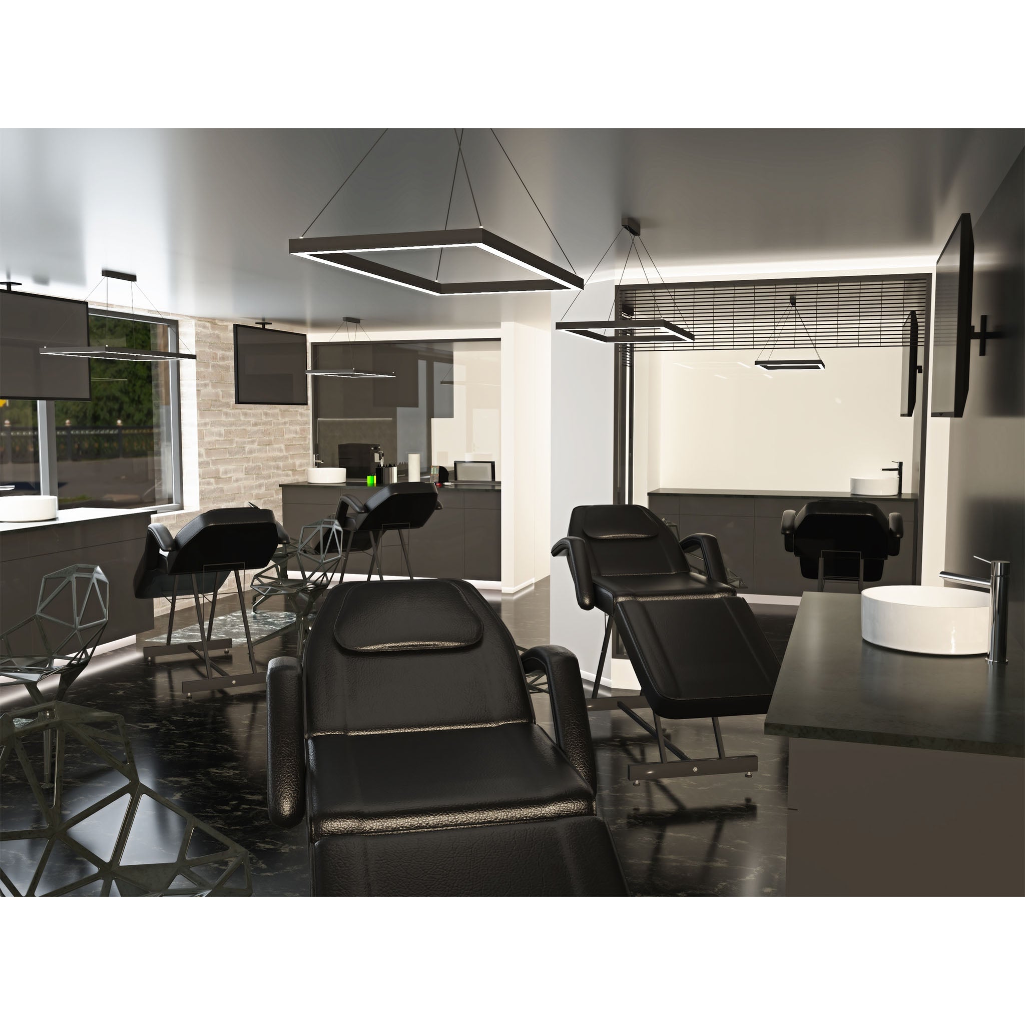 2x2 Square Pattern LED Linear Direct/Indirect Pendant Fixture, 12,600 Lumens, 120 Watt, 120-277V, 4CCT Selectable, White or Black Finish