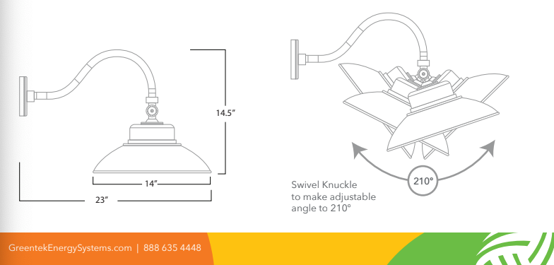 LED Gooseneck Barn Light - 35W - Swivel Head