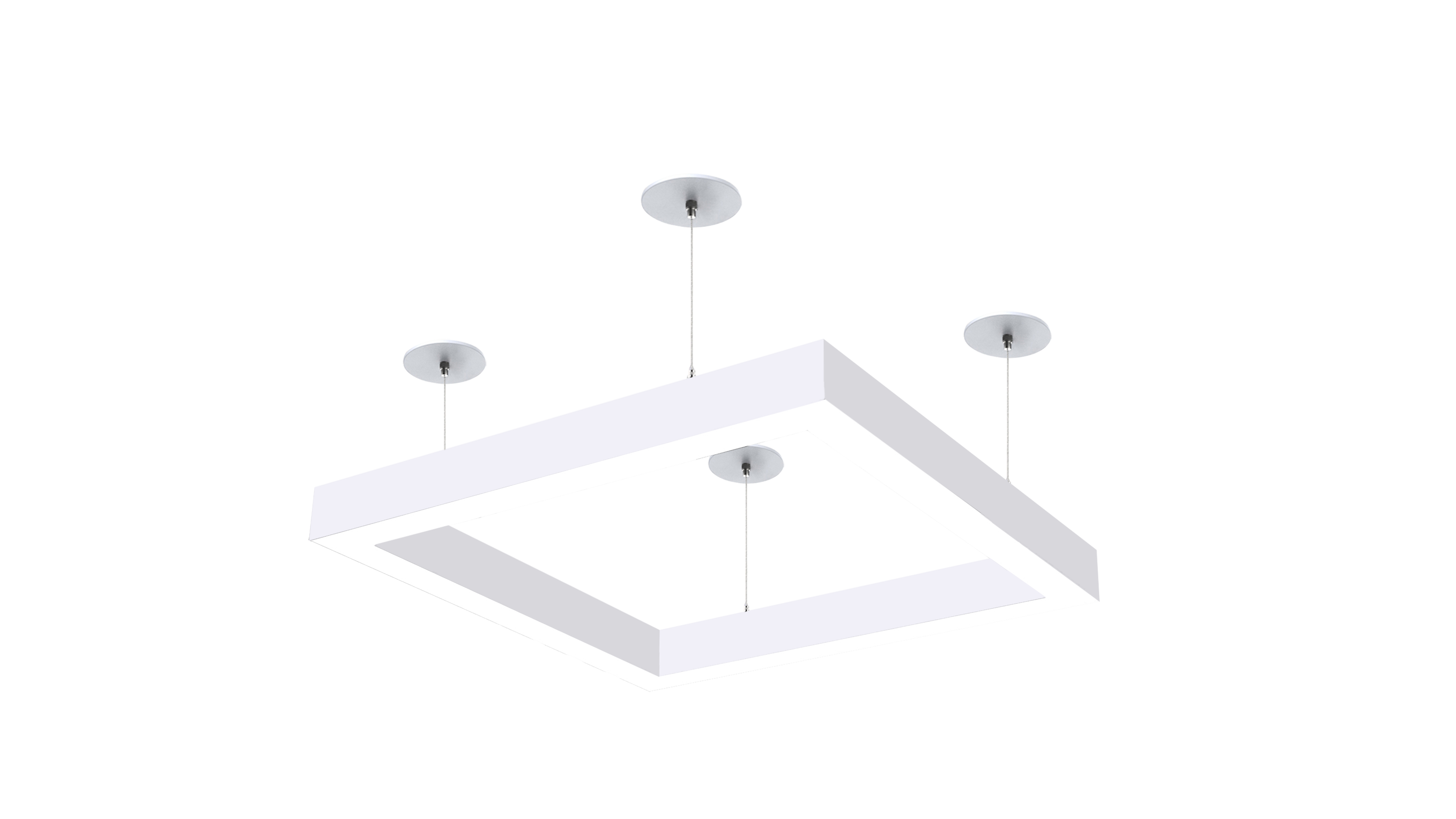 2x2 Square Pattern LED Linear Direct/Indirect Pendant Fixture, 12,600 Lumens, 120 Watt, 120-277V, 4CCT Selectable, White or Black Finish