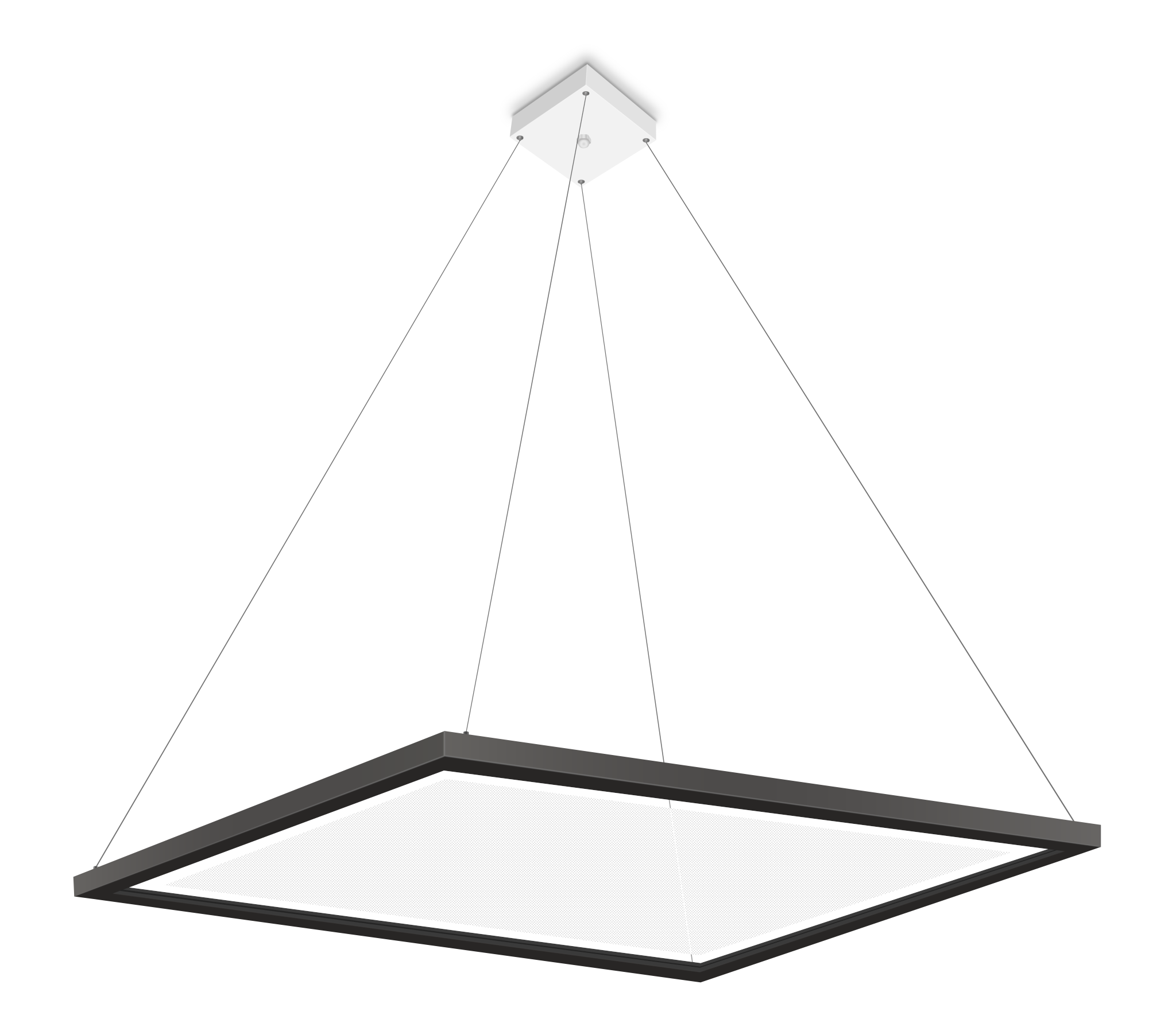 2X2 Square Up/Down Pendant LED Fixture, 5000 Lumen Max, Wattage and CCT Selectable, Pendant Mounted, 110-277V, White or Black Finish