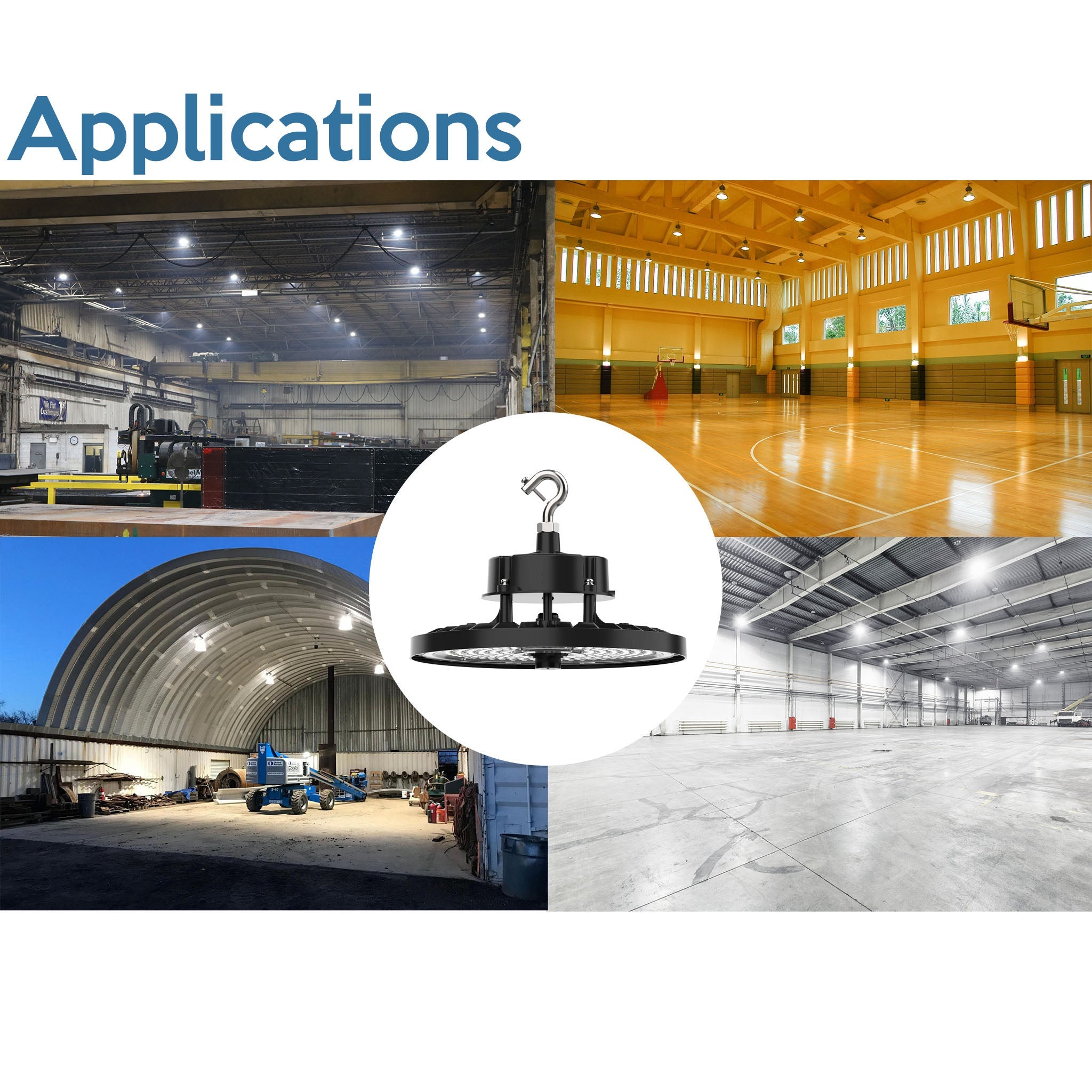 Aries G3 LED UFO High Bay Light | 150W/200W/240W Selectable | 33,600 Lumens | 120-277V | CCT Adjustable | Black Finish