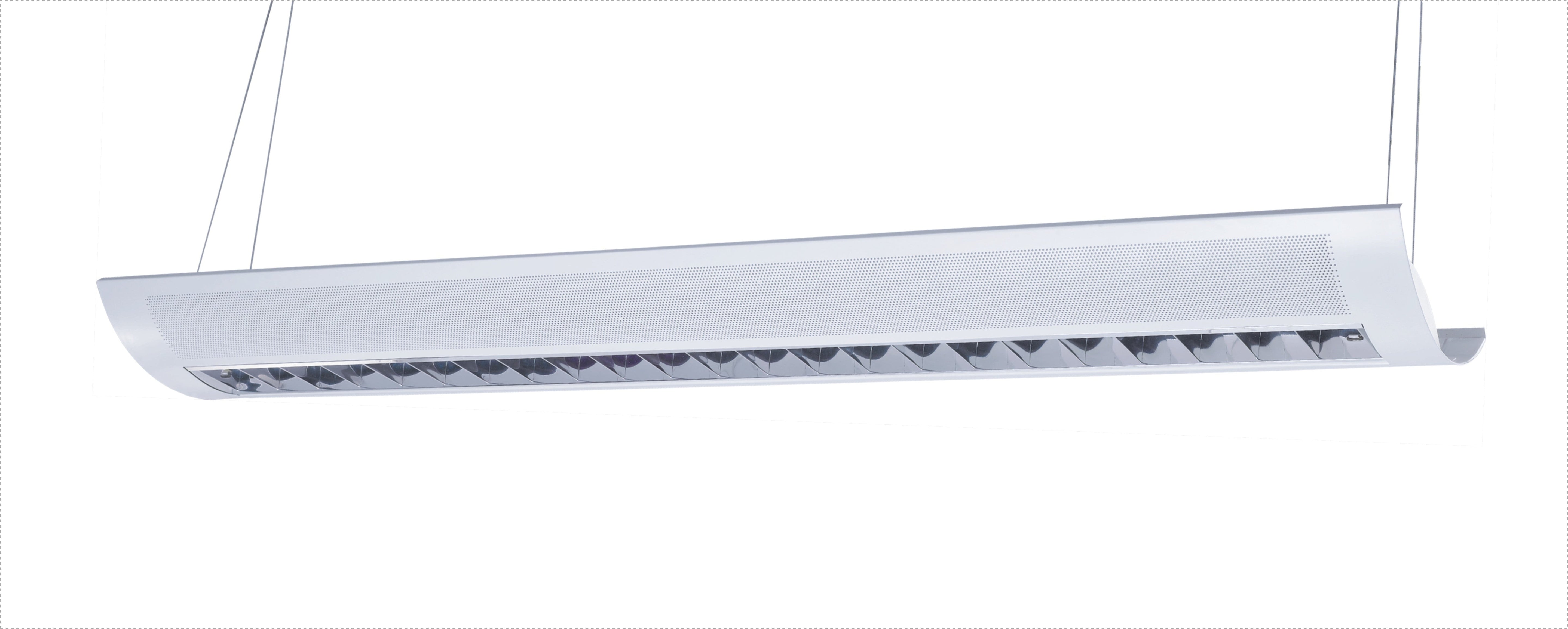 4 Foot LED Direct/Indirect Grille Fixture With Metal Shade, 50W, 120-277V, CCT Selectable 3500K / 4000K / 5000K