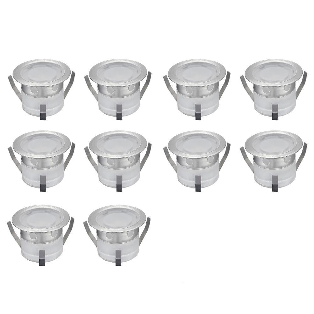 LED Deck Light - Landscape Light - Recessed In Ground Patio Kit - 10 Pc + Driver