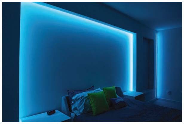 4 Foot LED Surface or Pendant Mount Linear Fixture, RBGW Color Changing, 27 or 54 Watt, White Finish