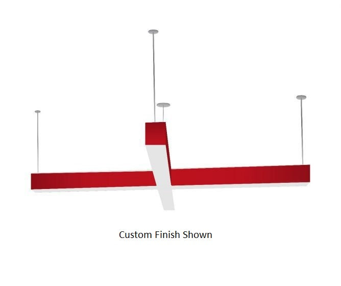 4 Foot "Cross" Dimming LED Linear Pendant Fixture, 96 Watt, 100-277V, 9600 Lumens