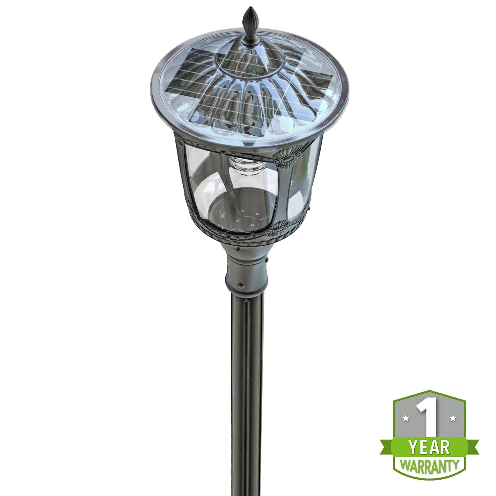 POST TOP SOLAR LED LAMP – 2000 LUMENS - OFF GRID STREET/GARDEN/PARK