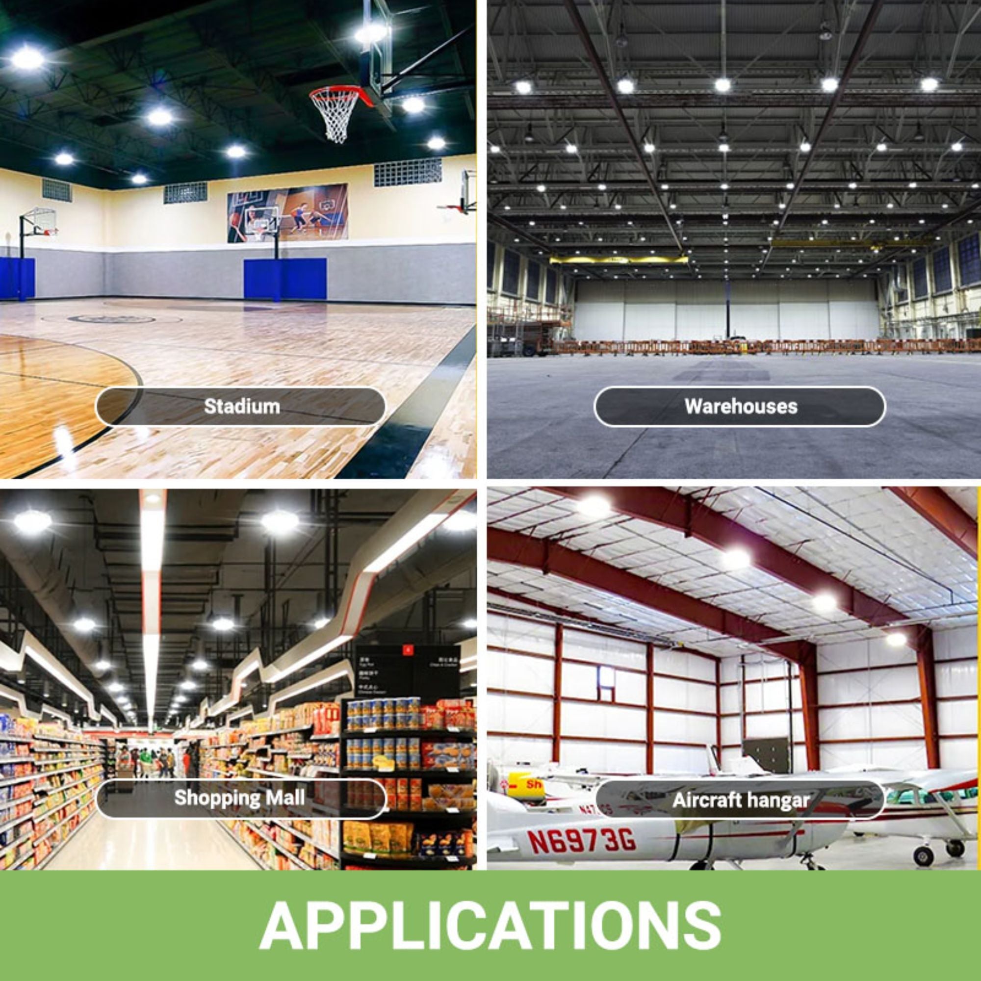 LED High Bay Light – 22,000 Lumens, Wattage Tunable (150W/120W/100W), CCT Selectable (5000K/4000K/3500K), UFO5 Series, Hook Mount, UL & DLC 5.1