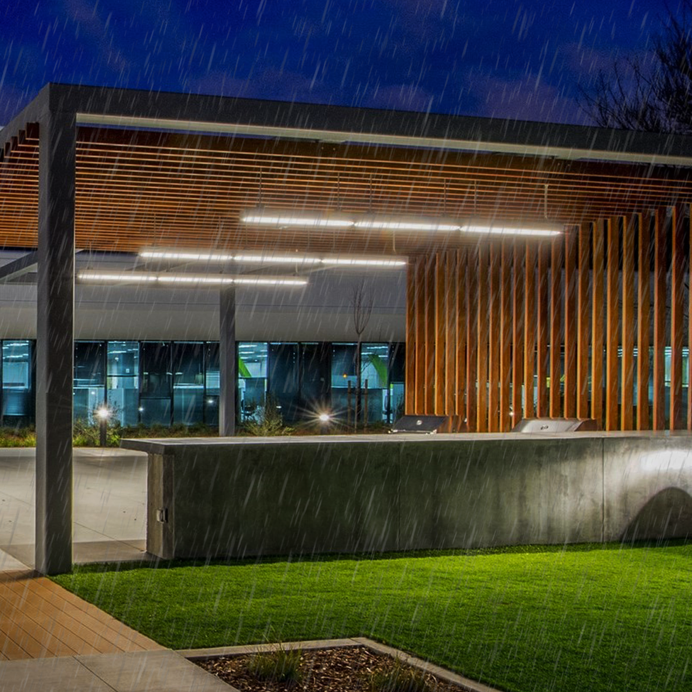 8 FT LED Linear Fixture, IP66 Rated, 17,600 Lumen Max, Wattage and CCT Selectable, Suspended Mount with Linking Kit Option, 120-277V