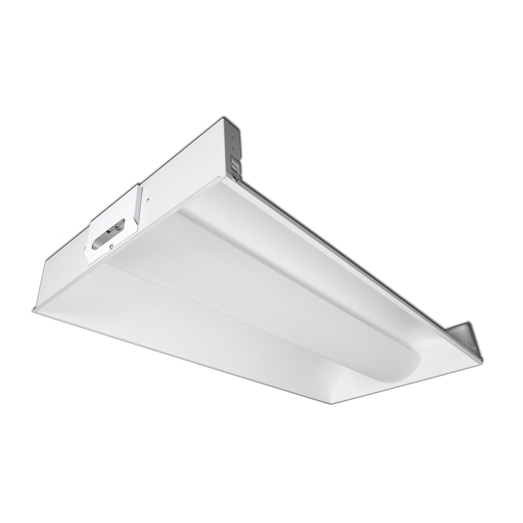 2 x 4 Foot Center Basket Troffer, 4500-6750 Lumens, 2 or 3x18 Watt LED 4000K Lamps Included