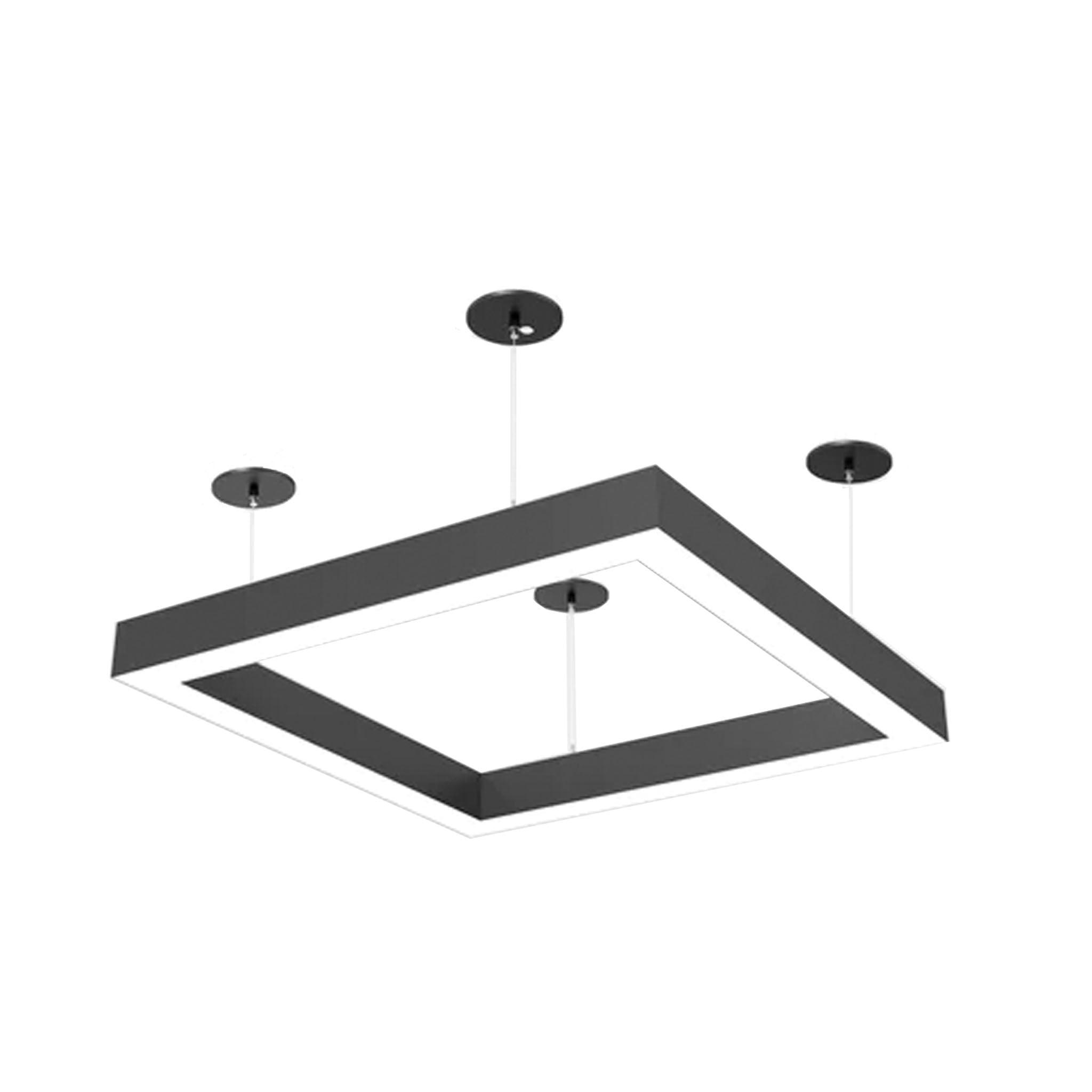 2x2 Square Pattern LED Linear Direct/Indirect Pendant Fixture, 12,600 Lumens, 120 Watt, 120-277V, 4CCT Selectable, White or Black Finish