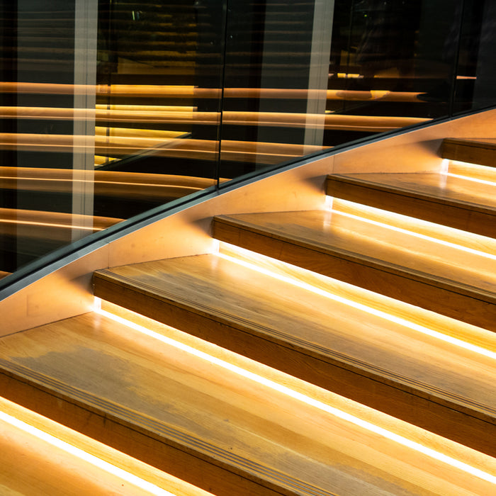 mirror and shelving lighting using led strip lights