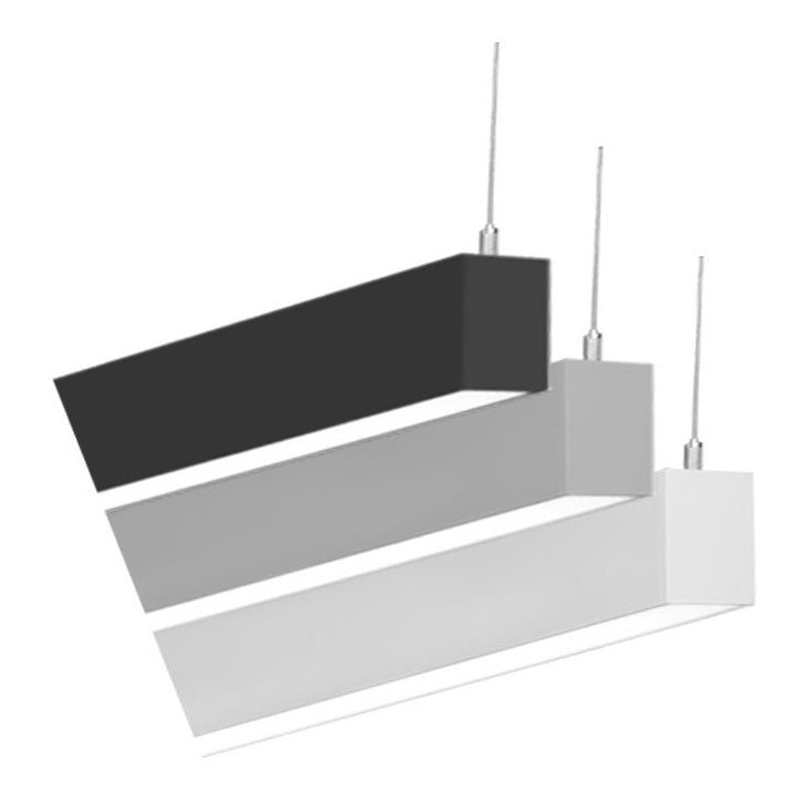 4 Foot LED Linear Pendant Uplight or Downlight, 24 or 48 watt, White Finish