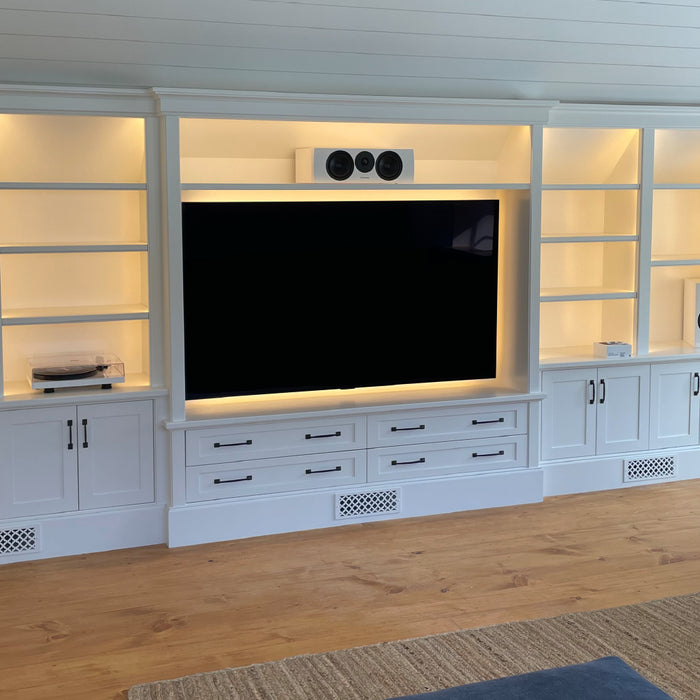 mirror and shelving lighting using led strip lights