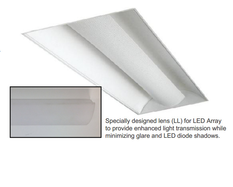 1x4 Foot LED Low Profile Center Basket Recessed Troffer Lighting Fixture, 32W, 3000K, 3500K, 4000K, 5000K