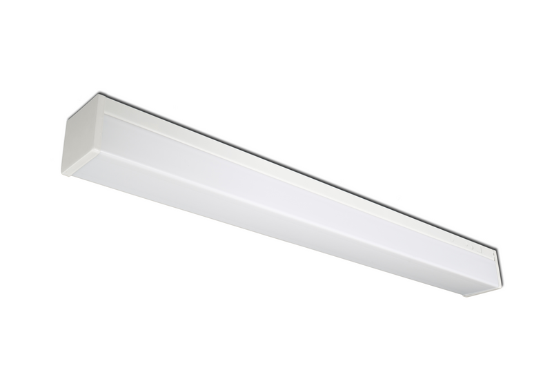 2 Foot LED Linear Ceiling/Wall Mount Light, White Finish, White Acrylic Lens