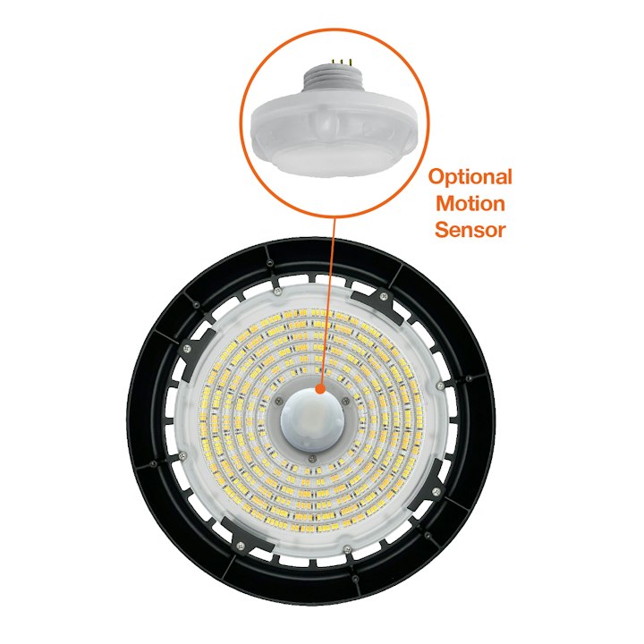 C-LINE: RHB3 UFO High Bays, 22500 Lumen Max, Wattage and CCT Selectable, 277-480V, Black or White Finish