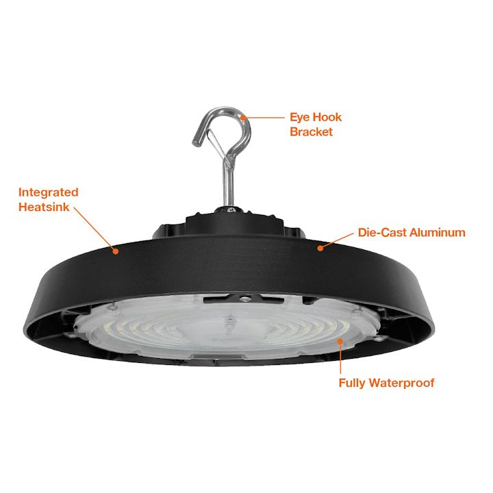 C-LINE RHB3 LED UFO High Bay Light, 36,000LM Max, Wattage & CCT Selectable, 277-480V, IP67 Rated