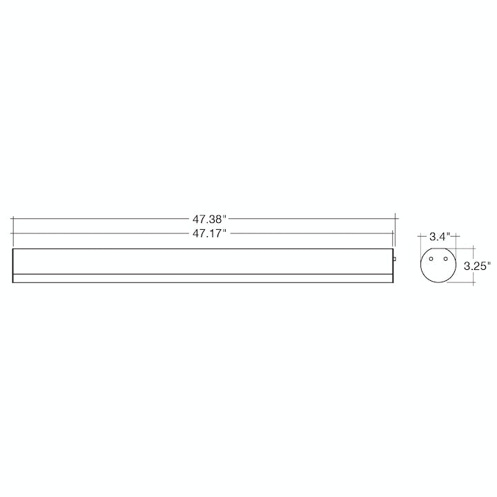 4' Architectural Tubular Linear Fixture, 40W, 4600 Lumens, CCT Selectable, 120-277V