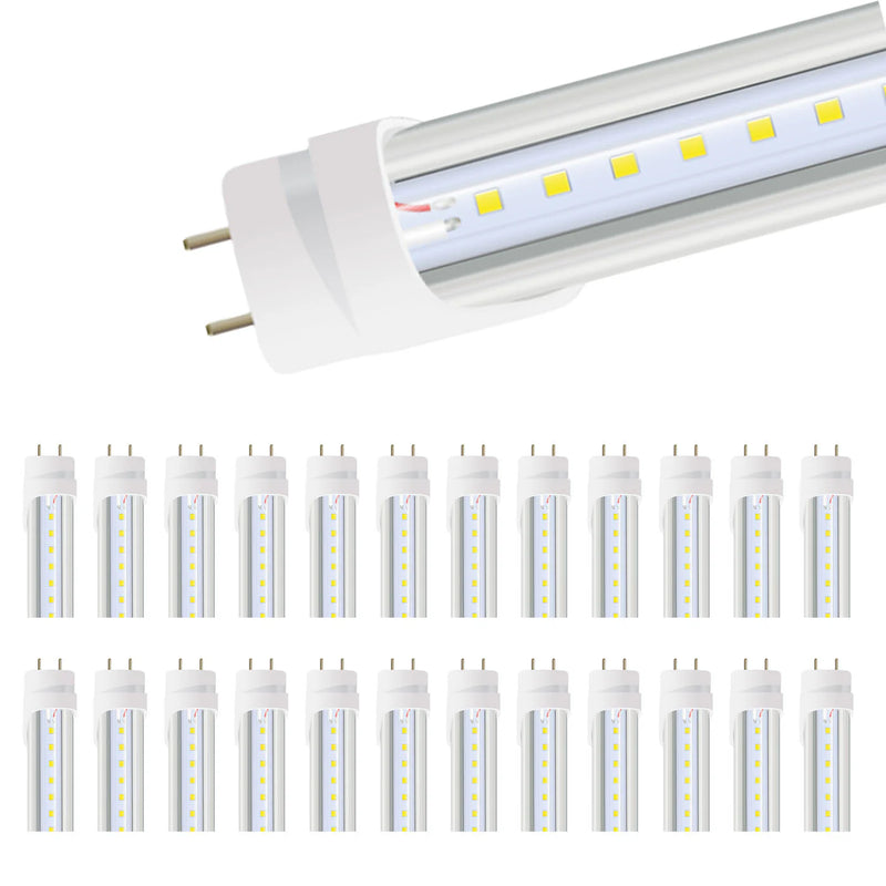 2ft 10w LED Tube - Single / 25 Pack - Type A+B - Aluminum/PC - Safety Fuses - Clear (ETL)